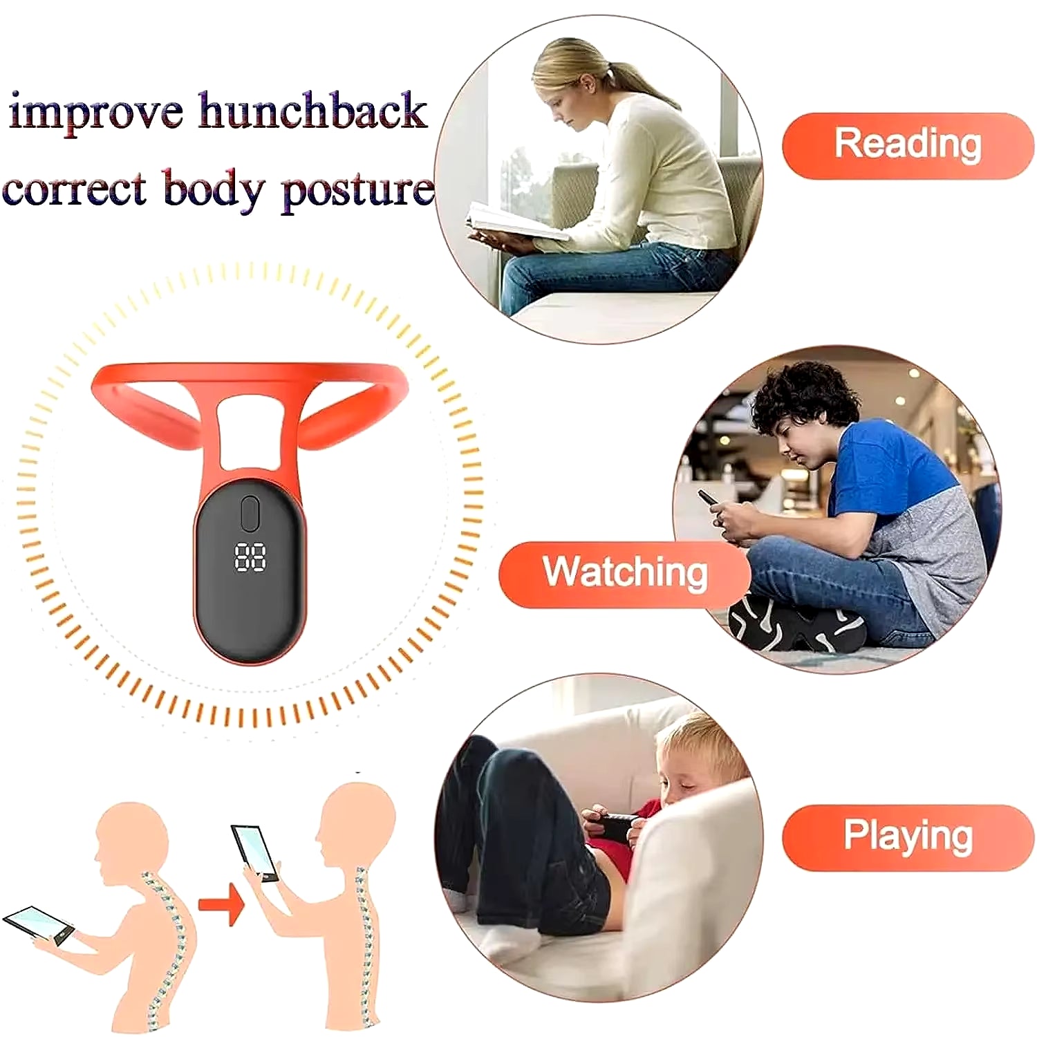 Correct Neck Posture for Adult Kid Healt Smart Posture Corrector Device Posture Training Realtime Scientific Back Posture